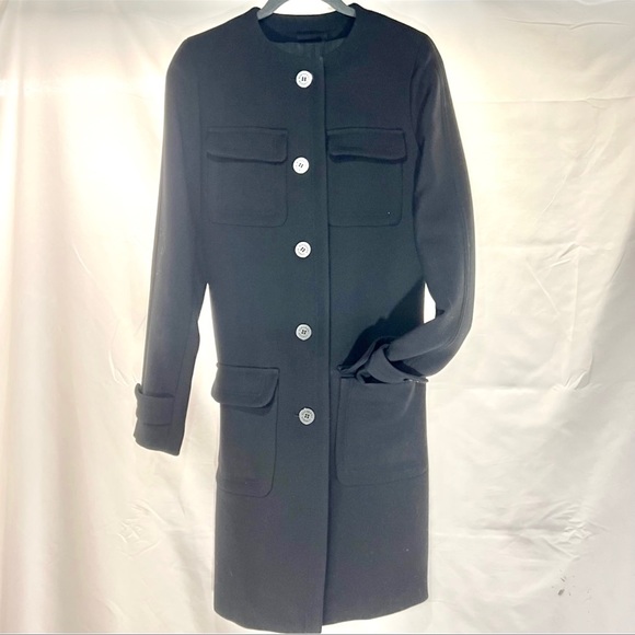 Burberry London Wool Peacoat 8 Winter Coat Jacket Black - Picture 3 of 13